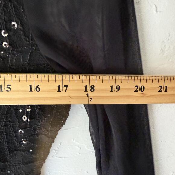 Tiana B Dress‎ Y2k 10 Blk Lace Sequin Sheath Cocktail Party Semi Mesh Whimsigoth - Picture 5 of 8